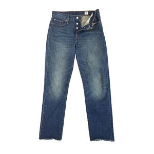 Levi's jeans women's 28x29 slim straight White Oak Cone Denim button fly pants